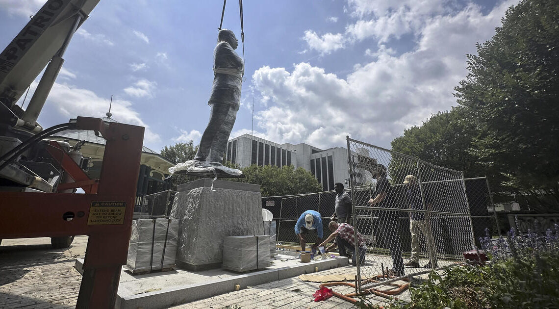 Statue of late civil rights leader John Lewis replaces more than 100-year-old Confederate monument