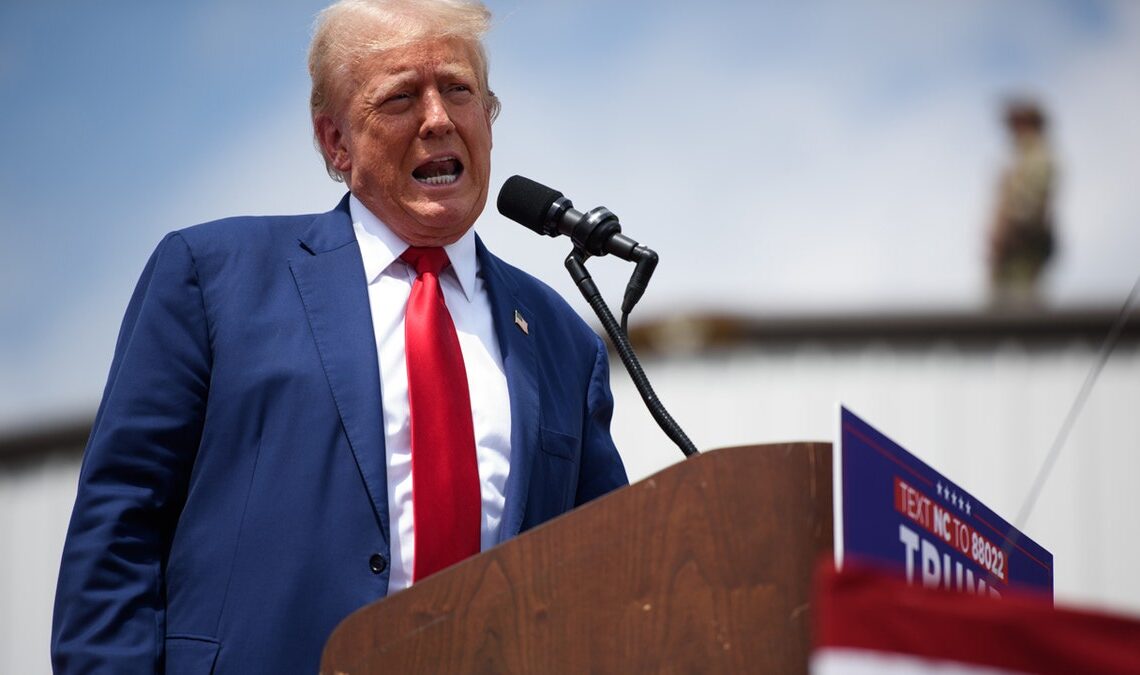 Trump closeup at NC rally