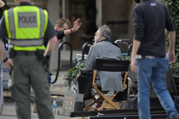 Coppola is seen on the Atlanta set of "Megalopolis" in November 2022.