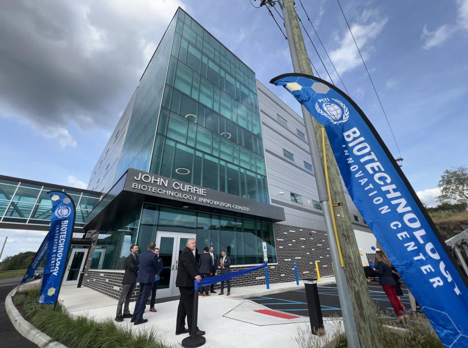 Exterior of John Currie Biotechnology Innovation Center at Passaic County Technical Institute on Reinhardt Road in Wayne.