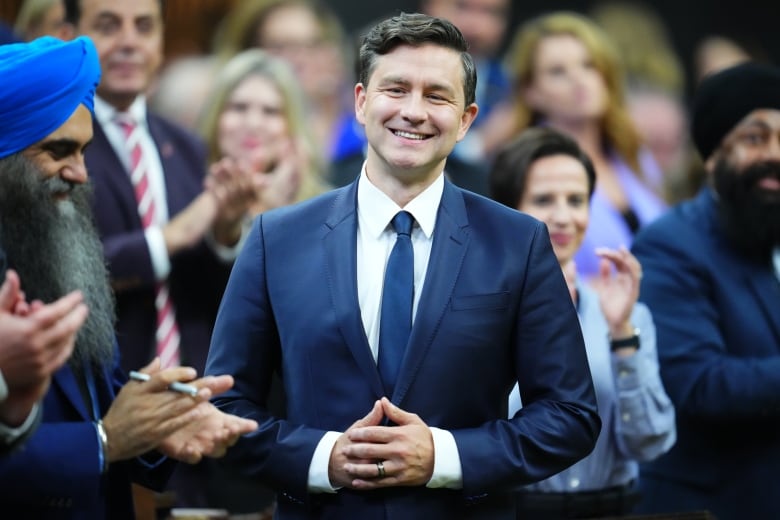 Conservative Leader Pierre Poilievre rises during question period in the House of Commons on Parliament Hill in Ottawa on Tuesday, Sept. 17, 2024.