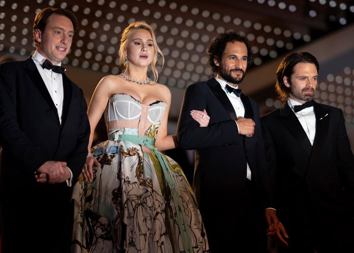 Sherman, "Apprentice" actor Maria Bakalova, Abbasi and Stan at May's Cannes premiere.