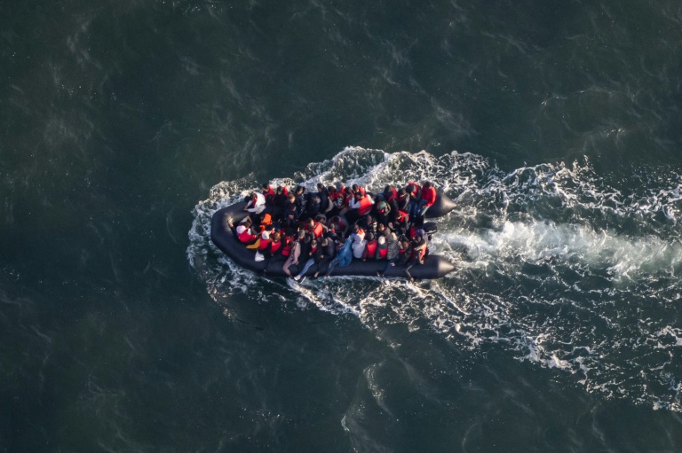 A baby died when an overloaded migrant boat headed for Britain sank in the Channel off the coast of France on Thursday night (Sameer Al-DOUMY)