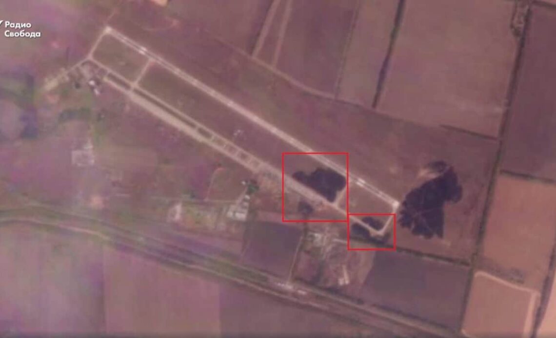 Satellite images emerge showing aftermath of Ukrainian drone strikes on airfield in Russia's Voronezh Oblast