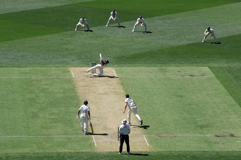 PERTH, AUSTRALIA - NOVEMBER 22: Rishabh Pant of India hits a six during day one of the First Test match in the series between Australia and India at Perth Stadium on November 22, 2024 in Perth, Australia. (Photo by Robert Cianflone/Getty Images)