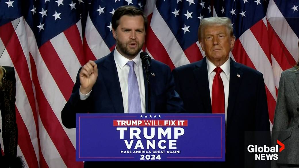 Click to play video: 'U.S. election 2024: JD Vance lauds Trump for ‘greatest political comeback in American history’'