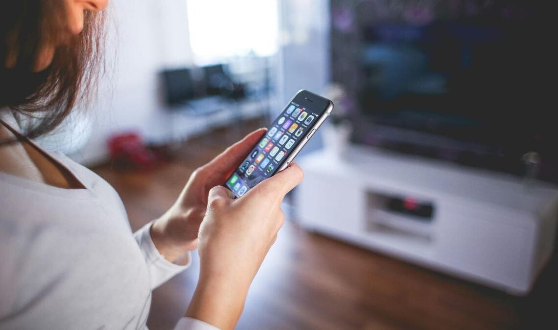 woman with phone