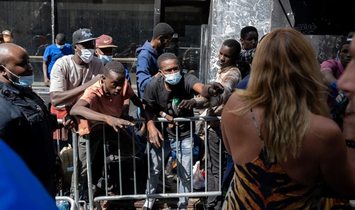 Migrants at NYC hotel