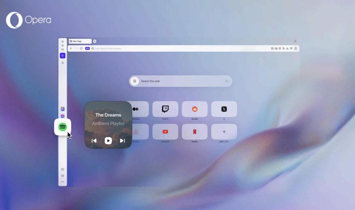 Spotify is now the default music player in the Opera One browser