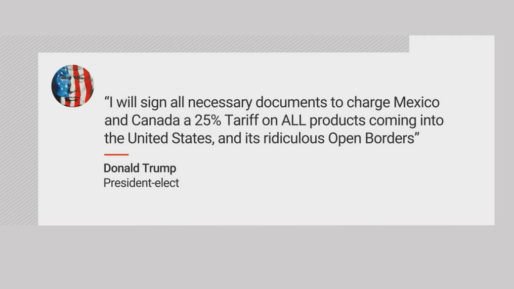 Click to play video: 'Trump pledges 25% tariffs on goods from Canada and Mexico'