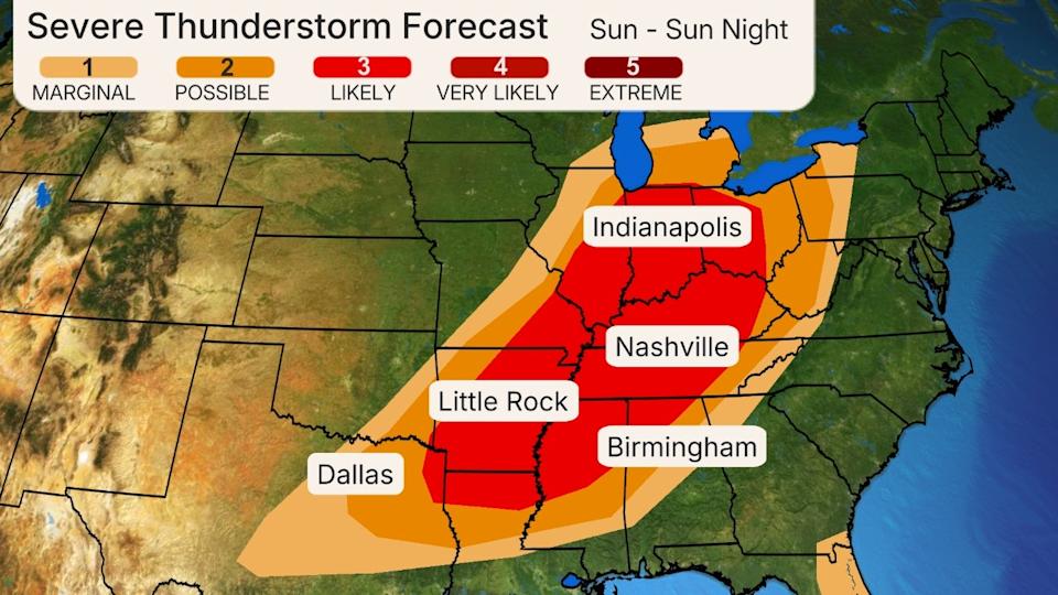 Sunday-Sunday Night's Severe Weather Forecast