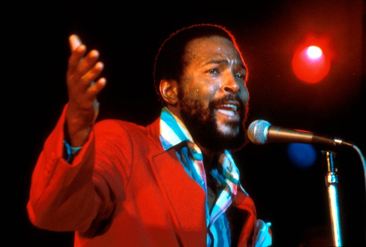 Marvin Gaye performs at the Pavillon de Paris on October 11, 1976. While he publicly dated many women during his lifetime, his sexuality was also the subject of speculation.