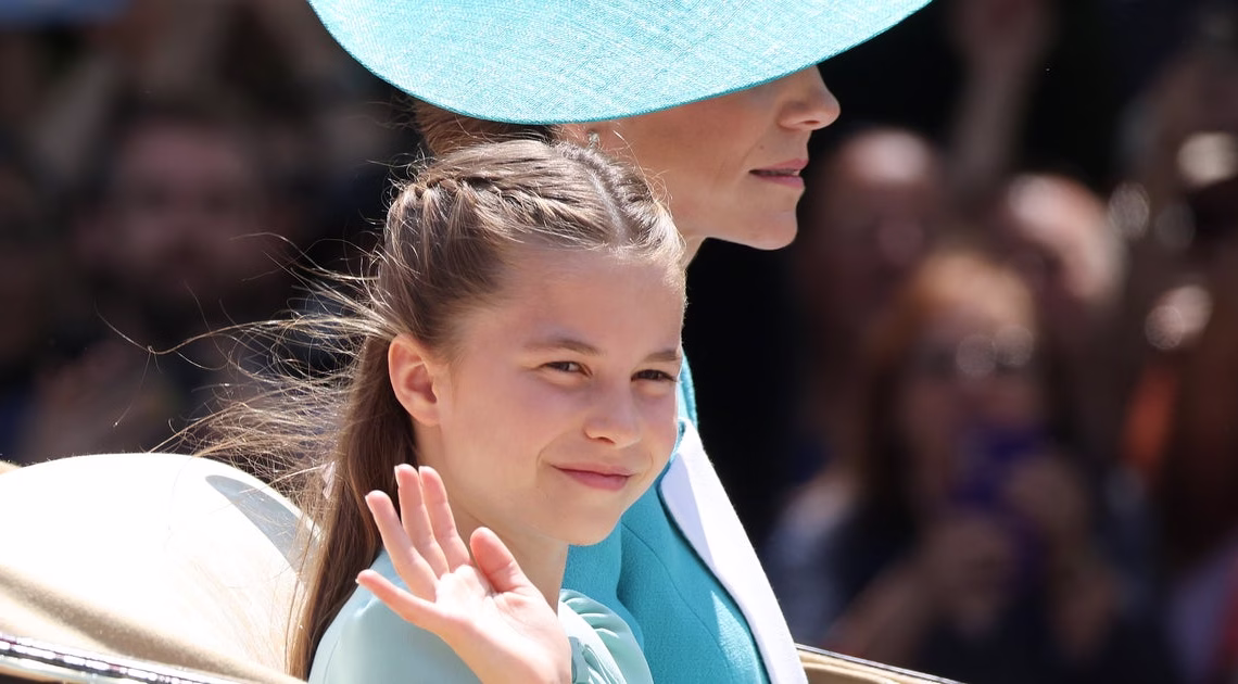 Kate Middleton And Princess Charlotte Make A Splash In Aqua Outfits At King's Birthday Parade