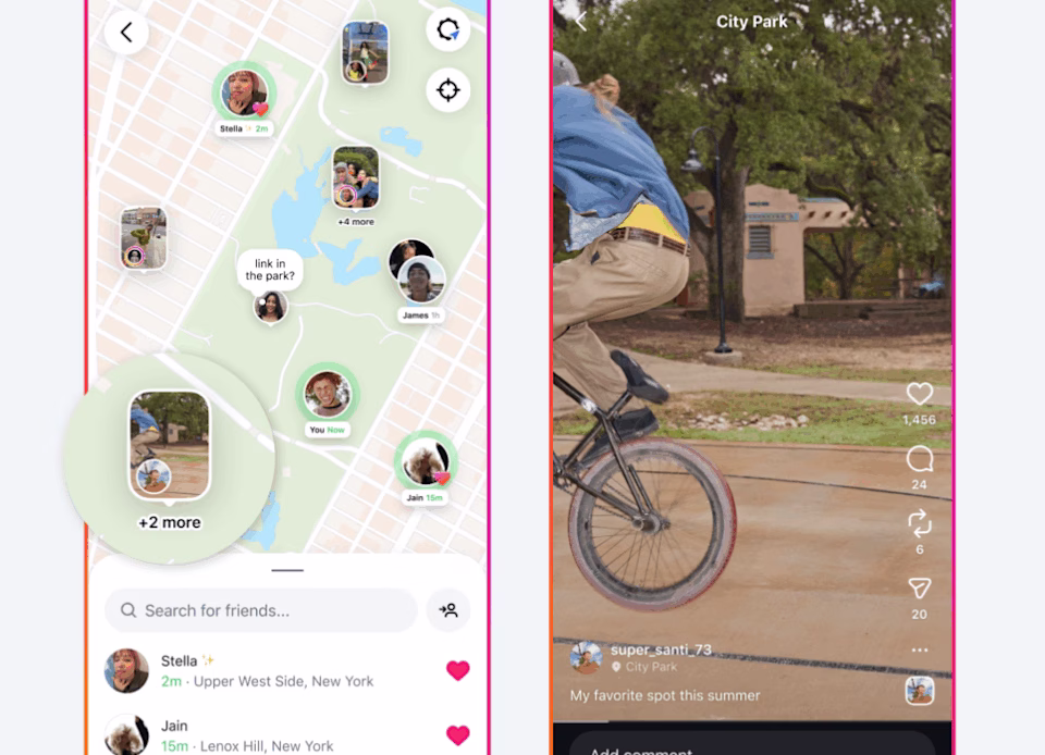 The location sharing feature.