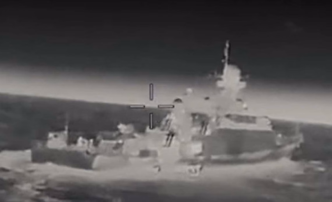 Ukrainian intelligence hits Russian cruise missile carrier in Azov Sea – video