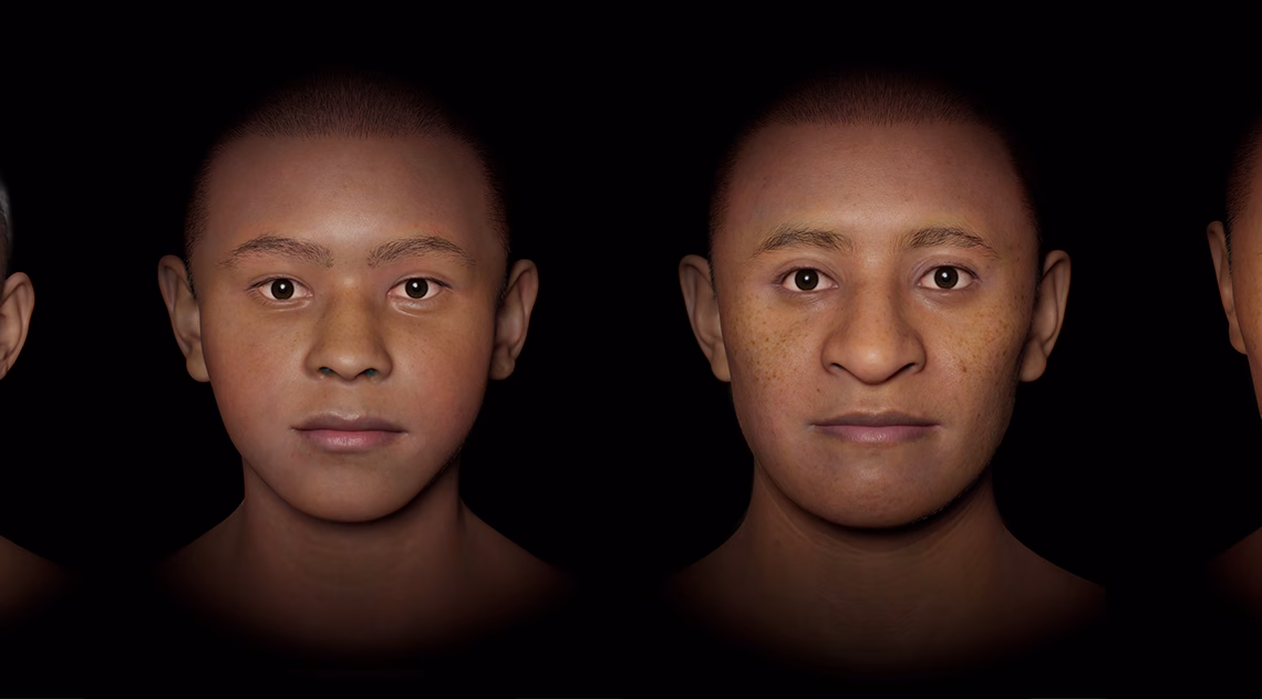 Reconstructions of four faces